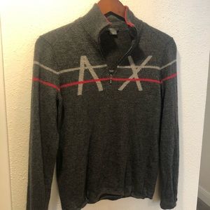 Armani Exchange Zip Up V-Neck Sweater